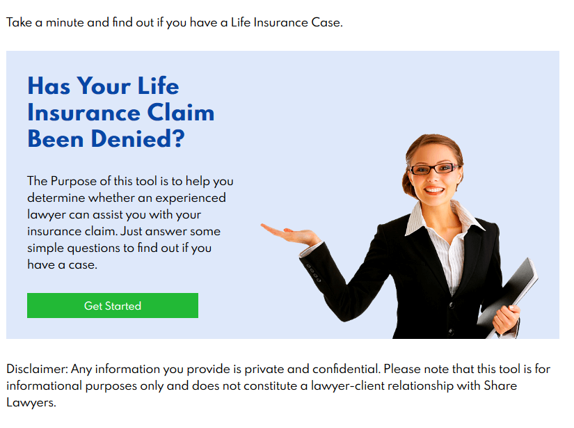 Denied life insurance claim lawyer